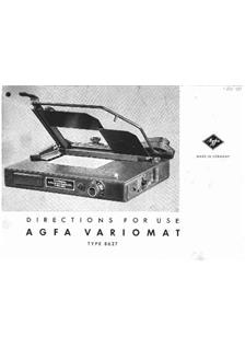 Agfa Variomat manual. Camera Instructions.